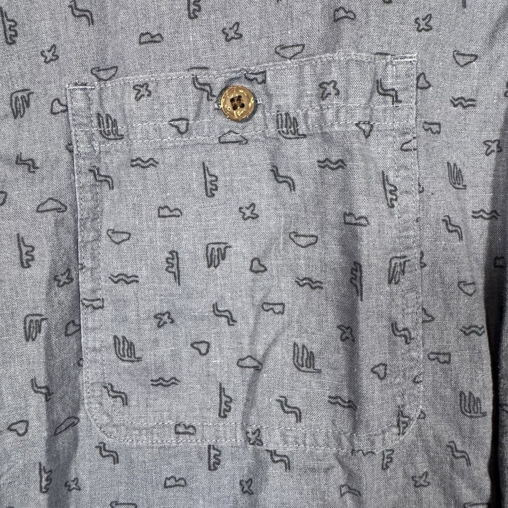 Patagonia Back Step Mens XXL Blue All Over Print Short Sleeve Button Up Shirt - Picture 4 of 12